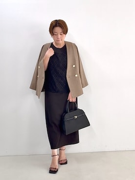 「アイテム（ノーカラージャケット）」を使った、shiraさん（レディース・155cm）の夏コーディネート