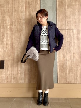 「アイテム（ブルゾン）」を使った、shiraさん（レディース・155cm）の秋コーディネート