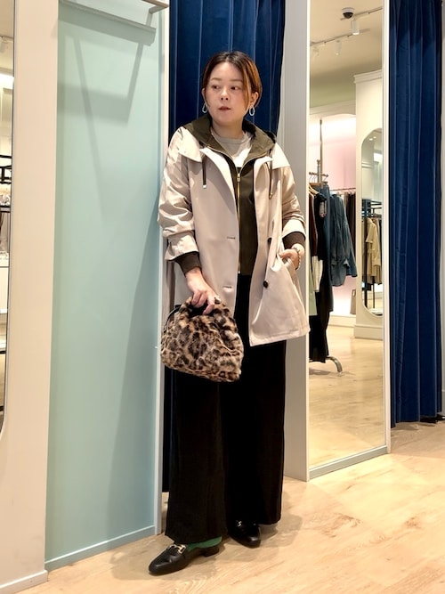 《WEB限定カラーあり》《撥水・防汚》クリアツイルスタンドカラーミドルコート