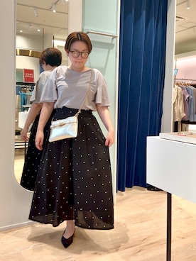 「フリルトップス」｜shiraさん（レディース・155cm）の夏コーディネート