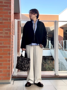 「アイテム（イヤリング）」を使った、shiraさん（レディース・155cm）の秋コーディネート