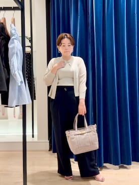 「アイテム（ニット/セーター、シルバー系）」を使った、shiraさん（レディース・155cm）の夏コーディネート