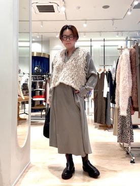 「シャツワンピ」｜shiraさん（レディース・155cm）の秋コーディネート