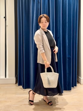 「アイテム（テーラードジャケット）」を使った、shiraさん（レディース・155cm）の夏コーディネート