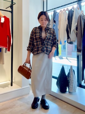 「アイテム（スカート）」を使った、shiraさん（レディース・155cm）の秋コーディネート