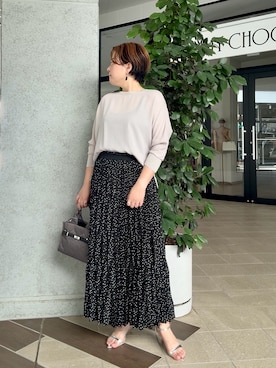 「MICO COULIER（ミコクリエ）のラインテープ2WAYミニトートバッグ（トートバッグ）」を使った、shiraさん（レディース・155cm）の夏コーディネート