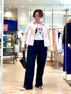 「GLOSTER（グロスター）のアイテム（パンツ）」を使った、shiraさん（レディース・155cm）の冬コーディネート