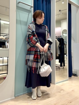 「アイテム（ワンピース/ドレス）」を使った、shiraさん（レディース・155cm）の秋コーディネート