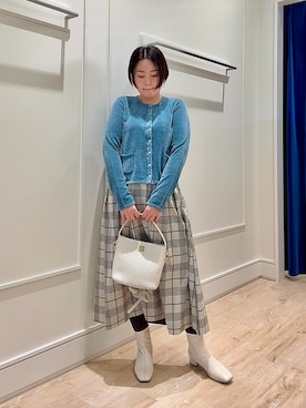 「リバーシブル」｜「アイテム（スカート）」を使った、shiraさん（レディース・155cm）の冬コーディネート