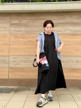 「アイテム（ワンピース）」を使った、shiraさん（レディース・155cm）の夏コーディネート