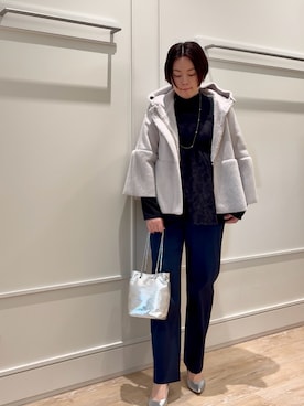 「オケージョン」｜「アイテム（ブルゾン）」を使った、shiraさん（レディース・155cm）の冬コーディネート