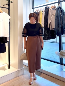 「フリルトップス」｜shiraさん（レディース・155cm）の夏コーディネート