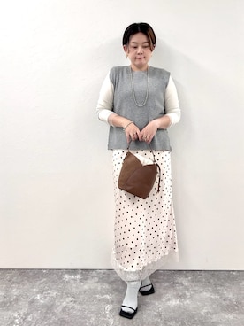 「NOLLEY’S（ノーリーズ）のアイテム（アクセサリー）」を使った、shiraさん（レディース・155cm）の秋コーディネート