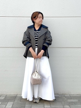 「アイテム（トレンチコート）」を使った、shiraさん（レディース・155cm）の秋コーディネート