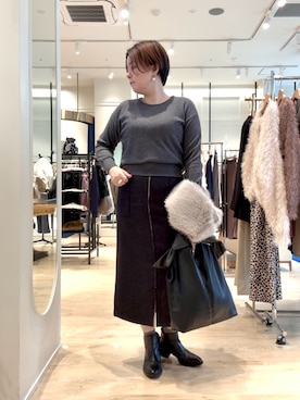 「カシミヤ」｜「アイテム（トップス）」を使った、shiraさん（レディース・155cm）の秋コーディネート