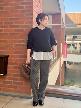 「ドットパンツ」｜shiraさん（レディース・155cm）の秋コーディネート
