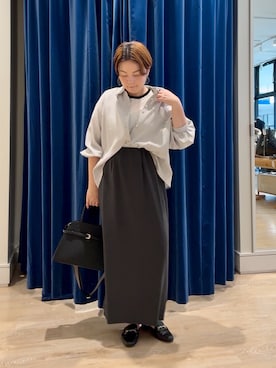 「アイテム（トートバッグ）」を使った、shiraさん（レディース・155cm）の秋コーディネート