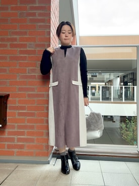 「アイテム（ワンピース）」を使った、shiraさん（レディース・155cm）の秋コーディネート