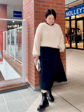 「NOLLEY’S（ノーリーズ）のアイテム（ワンピース/ドレス）」を使った、shiraさん（骨格ストレート・レディース・155cm）の冬コーディネート