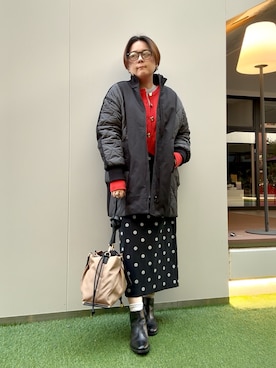 「アイテム（ダッフルコート）」を使った、shiraさん（レディース・155cm）の秋コーディネート