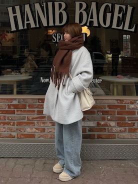 「PUMA(プーマ)のアイテム」を使った、Yuinaさん(レディース・162cm)の冬コーディネート