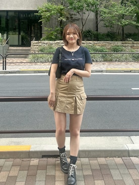 「TOMMY HILFIGER（トミーヒルフィガー）のアイテム」を使った、Yuinaさん（レディース・161cm）の夏コーディネート