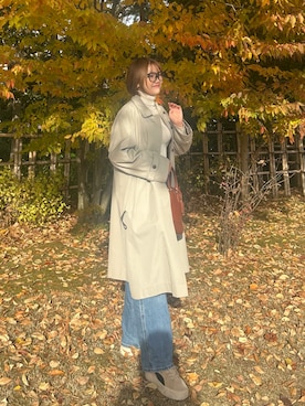 「アイテム（トレンチコート）」を使った、Yuinaさん（レディース・162cm）の秋コーディネート