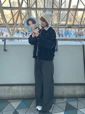 「PUMA(プーマ)のアイテム」を使った、Yuinaさん(レディース・162cm)の冬コーディネート