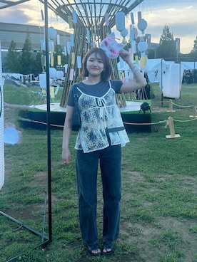 「GU（ジーユー）のアイテム」を使った、Yuinaさん（レディース・161cm）の夏コーディネート