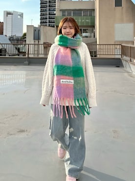 「アイテム（デニムパンツ）」を使った、Yuinaさん（レディース・162cm）の秋コーディネート