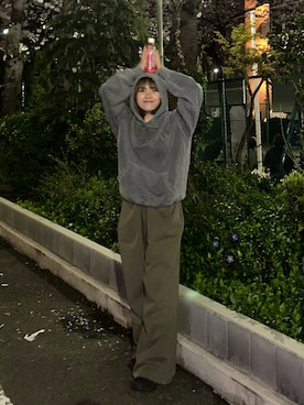「Carhartt（カーハート）のCarhartt WIP/カーハート/HOODED VISTA SWEATSHIRT/I029523（パーカー、グレー系）」を使った、Yuinaさん（レディース・162cm）の春コーディネート