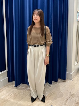 「アイテム（ニット/セーター）」を使った、ayakaさん（レディース・156cm）の夏コーディネート