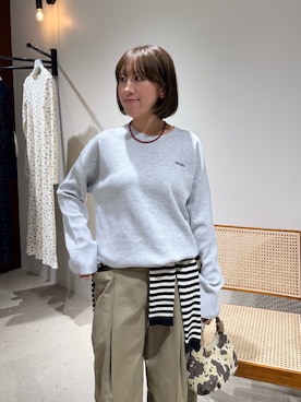 「MAQWEL（マクウェル）の【MAQWEL/マクウェル】スウェットライクニット（ニット/セーター、グレー系）」を使った、ayakaさん（レディース・156cm）の秋コーディネート