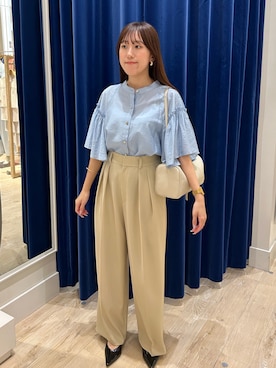 「NOLLEY’S Sophi（ノーリーズソフィ）のアイテム（パンツ）」を使った、ayakaさん（レディース・156cm）の夏コーディネート