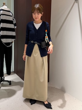 「NOLLEY’S（ノーリーズ）の【MAQWEL/マクウェル】ウォッシャブルCOTTON RIB タンクトップ（タンクトップ、グレー系）」を使った、ayakaさん（レディース・156cm）の春コーディネート