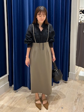 「ブラウスコーデ」｜「アイテム（アクセサリー）」を使った、ayakaさん（レディース・156cm）の夏コーディネート