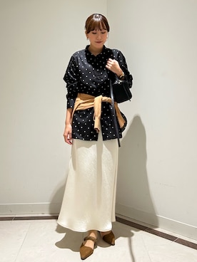 「NOLLEY’S（ノーリーズ）のアイテム（スカート）」を使った、ayakaさん（レディース・156cm）の春コーディネート