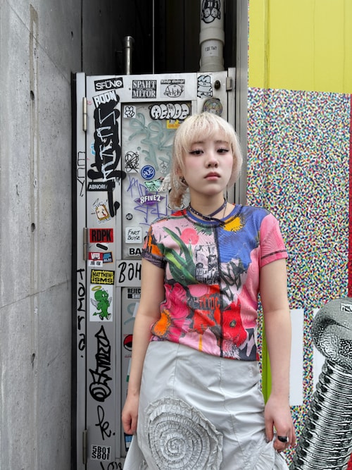 フラワーコラージュラメジャージーTシャツ（Tシャツ/カットソー