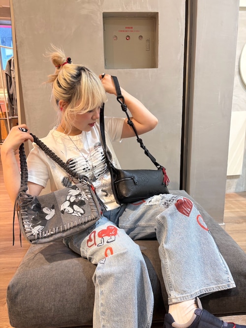ミッキーマウス ハート プリント デニムパンツ ディズニー（デニム