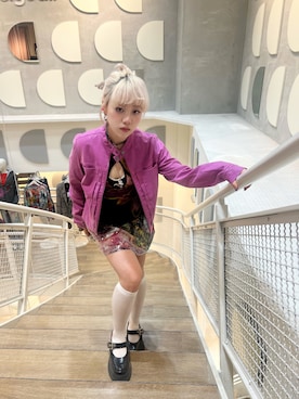 「アイテム（ライダースジャケット）」を使った、slinkyさん（レディース・150cm）の春コーディネート