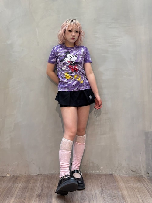 ❤kana【デシグアル】✨美品　プリントTシャツ　プリーツ　マルチカラー Desigual（デシグアル） tシャツ 半袖 Mickey Zebra-Print Graphic T