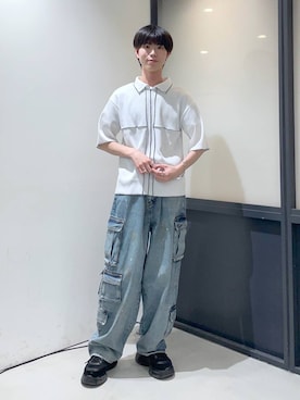 「NOT4NERD（ノットフォーナード）のアイテム（デニムパンツ）」を使った、daikiis2さん（メンズ・177cm）の夏コーディネート