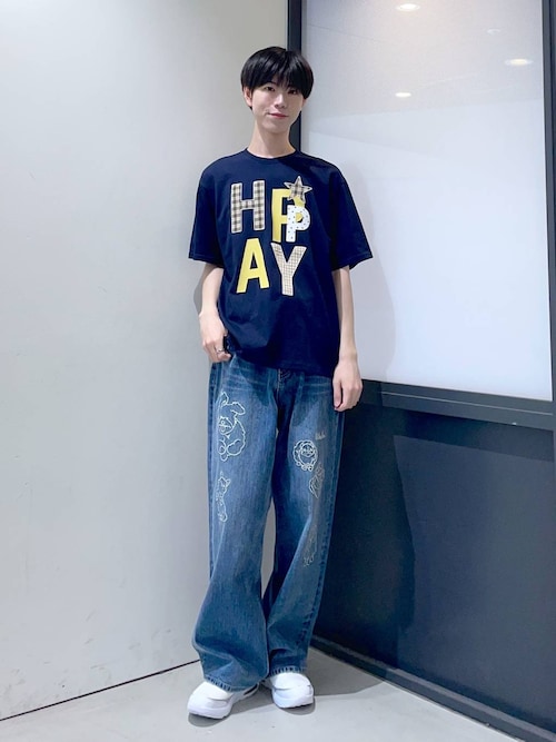 【WAIKEI】★HAPPY パッチワーク マンツーマンTシャツ★ UNISEX】Wai Kei／ハッピーパッチワークT（Tシャツ/カットソー