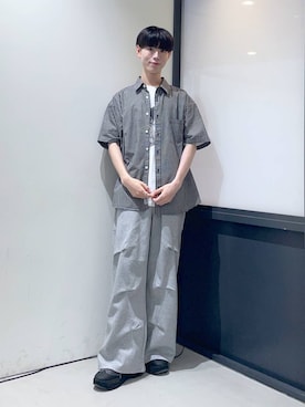 「3.3 Field Trip （3.3フィールドトリップ）の3.3 Field Trip／ピンチスラントスウェットパンツ（その他パンツ、グレー系）」を使った、daikiis2さん（メンズ・177cm）の夏コーディネート