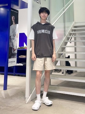 「ALAND（エーランド）のアイテム（パンツ）」を使った、daikiis2さん（メンズ・177cm）の夏コーディネート