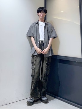 「3.3 Field Trip （3.3フィールドトリップ）の3.3 Field Trip／アソートノースリーブT（Tシャツ/カットソー、ホワイト系）」を使った、daikiis2さん（メンズ・177cm）の夏コーディネート