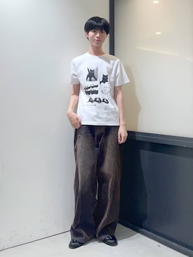 「3.3 Field Trip （3.3フィールドトリップ）の3.3 Field Trip／カーブフロッキーデニム（デニムパンツ、ブラウン系）」を使った、daikiis2さん（メンズ・177cm）の夏コーディネート