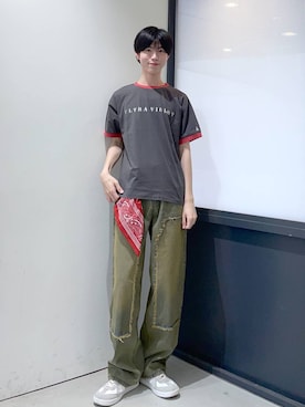 「3.3 Field Trip （3.3フィールドトリップ）の3.3 Field Trip／フリンジパッチデニム（デニムパンツ、ブルー系）」を使った、daikiis2さん（メンズ・177cm）の夏コーディネート