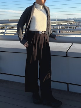 「アイテム（カーディガン/ボレロ）」を使った、Hugoさん（メンズ・170cm）の秋コーディネート