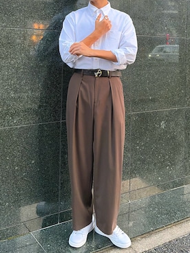 「アイテム（ベルト）」を使った、Hugoさん（メンズ・170cm）の秋コーディネート